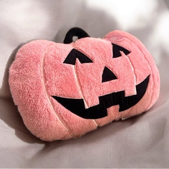 Pink Pumpkin Jack O’ Lantern - Plush Pillow Large Jumbo Throw Pillow Decor - Picture 3 of 3